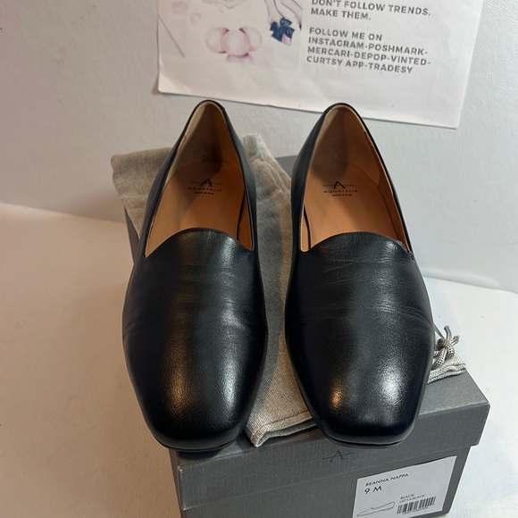 Aquatalia Reanna Leather Ballerina Flats black color New classic casual everyday - Picture 2 of 6